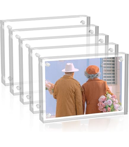 150 Slanted Acrylic Photo Booth Frames For 2x6 Strips - Clear Display Stands With White Step-Up Inserts - View #8
