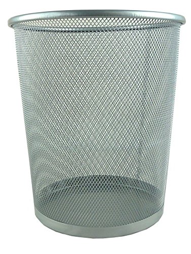 Abfalleimer, Drahtkorb, leicht, robust, rund, 2er-Pack silber - 3