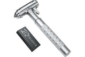 Luxtude Car Window Breaker, 2023 Upgrade Window Breaker Seatbelt Cutter, Fireproof 3-in-1 Emergency Glass Breaker Glass Hammer Car Escape Tool, Aluminum Alloy Automotive Life Saving Car Safety Hammer