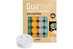 GuirLED - Łańcuch świetlny LED USB z kulkami bawełnianymi - bezprzewodowy pilot zdalnego sterowania - 2-godzinna lampka nocna dla niemowląt - Podwójny zasilacz USB 2A w zestawie - 4 poziomy