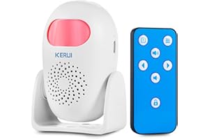 KERUI Allarme casa Senza Fili, Sensore di Movimento con Allarme e Suono, Rilevatore di Allarme Campanello Portatile a Infrarossi con Sistema di Allarme Antifurto Domestico Senza Fili per Porta/casa