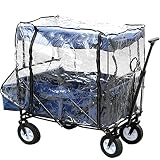 Bollerwagen / Leiterwagen – 100 kg belastbar ! ___ faltbar & klappbar – BLAU – incl. Tasche – wasserfest & wetterfest – waschbar – STABIL – 360 Grad Hartgummi Reifen – mit Deichsel – für Kinder & Erwachsene / z.B. für die Puppe natur – Transportwagen / Strandwagen – Spielzeugwagen – Handwagen & Einaufswagen – Deichselwagen – stabil Außen & Innen – Beachwagen - 4