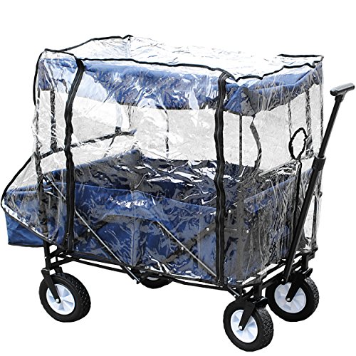 Bollerwagen / Leiterwagen – 100 kg belastbar ! ___ faltbar & klappbar – BLAU – incl. Tasche – wasserfest & wetterfest – waschbar – STABIL – 360 Grad Hartgummi Reifen – mit Deichsel – für Kinder & Erwachsene / z.B. für die Puppe natur – Transportwagen / Strandwagen – Spielzeugwagen – Handwagen & Einaufswagen – Deichselwagen – stabil Außen & Innen – Beachwagen - 6