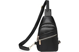 Vpoofree Mujer Bolsa de Pecho,Mochila Bandolera Mujeres,Impermeable Sling Bag Chest Bag Pequeña Bolso Bandolera Ligero para Ciclismo Correr Senderismo Viajes (Negro Mochila Bandolera Mujeres)
