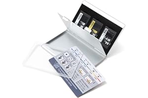 NEW YORK CITY PHOTO SAFARI Aluminum SD Card Holder Wallet w/Fibonacci Viewer & Photo Cheat Sheet (Bundle). Holds up to 3 SD Cards & Business or Credit Cards (Silver)
