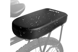 GOLDMIKY Porte Bagage vélo arrière,Coussin Siège Arrière Vélo, Siege Velo Enfant, Coussin Velo Cargo, Siege Velo Enfant Arriere Rembourrage Doux et épais pour Enfants ou Adultes, Noir