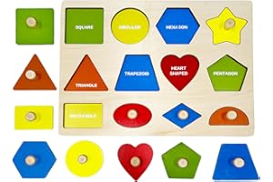 TOPEST Puzzles de Madera Infantil Juguetes Montessori Rompecabezas Niños Formas Geométricas Puzzles de Madera Juegos Montessori para Niños y Niñas 1 2 3 Años