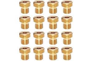 RUNYU 16 Stk Vergaser Düsen M6 Hauptdüsenset Satz, für 12mm - 17,5mm Dellorto Vergaser, Hauptdüsen Größe 60/65/70/75/80/85/90/95/100/105/110/115/120/125/130/135 Vergaserdüsen für Roller Motorrad