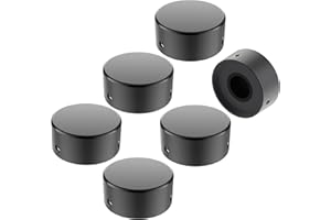 SOLUTEK Aluminum Guitar Pedal Footswitch Toppers w/ 3 Set Screws – Non-Slip, Barefoot-Friendly Solutek Buttons (Black, V2 for 5/16" 8.5mm Switch)