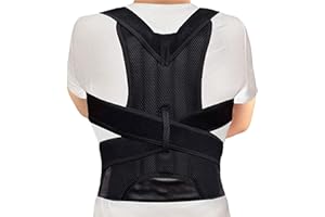 KINGCOO Correcteur de posture pour Hommes et Femmes,Supports Posture Correcteur de Dos ceintures Réglable,Réduit les douleurs au niveau du cou,dos et des épaules (Noir, 3XL)