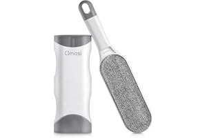 Omasi Brosse Anti Poils Animaux Chat & Chien - Brosse de Nettoyage Magique Réutilisable Enlève Poils - Tous les cheveux (vêtements/canapé/Voiture/lit), Gris
