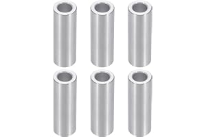 PATIKIL M6 aluminiumdistanser, 6 st 0,24 cm x 1 cm runda metalldistanser för 1/4 eller M6 skruvbultar, ogängad avstängningsbu
