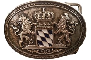 Pezzo D'oro Bavarian Coat of Arms Belt Buckle Bavarian Lion, Antique silver