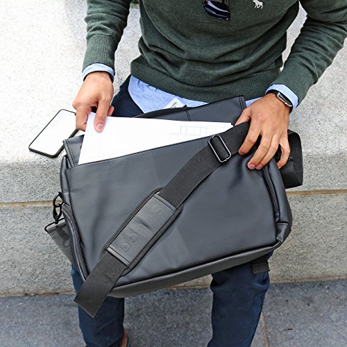 Laptoptasche  Snugg - Schwarze Notebooktasche - Umh  ngetasche f  r Laptops mit einer Bildschirmdiagonale von bis zu 15 6 Zoll