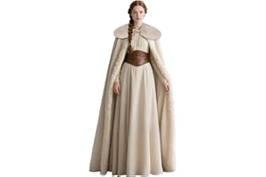 keland Renaissance - Capa de terciopelo con cuello de piel vikinga para mujer, disfraz de Halloween