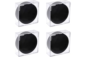 BTSKY Lot de 4 supports carrés transparents empilables pour palets de hockey – Boîte de rangement en plastique pour palets de hockey sur glace
