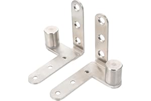 VILLCASE 2 Pezzi Cerniere Girevoli Per Porta in Acciaio Inossidabile, Cerniere Nascoste Per Porte E Finestre, Argento, Facile Da Montare E Smontare