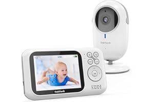TakTark Babyphone mit Kamera, Babyfon mit 3.2'' Video Baby Monitor, Kamera und Audio Babyphone mit Zoom, VOX Funktion, Gegensprechfunktion, Nachtsicht, Temperaturüberwachung