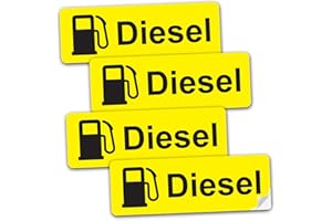 REACTIVE BRANDS SAFESIGN (4 Pack) Diesel Stickers - Self Adhesive Waterproof Diesel Sticker for Fuel Cap & Tank