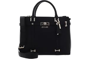 GUESS Emilee Luxury Satchel Sac à main Noir Taille unique, Noir, Taille unique