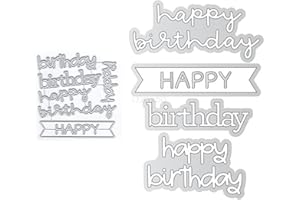 LZJSYKDQ Happy Birthday Die Cuts for Card Making, Words Metal Cutting Dies for Paper Scrapbooking, DIY Stencils for Album Party Wedding Festivals Decoration, KDQ1419