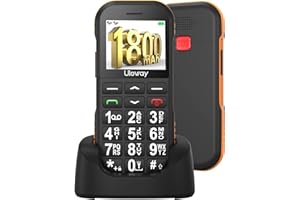 uleway GSM Téléphone Portable Senior Débloqué avec Grandes Touches,Batterie 1800mAh,Bouton SOS, Haut-Parleur de Boîte, Lampe Torche et Station de Charge, Basique Telephone Mobile pour Personne Agée
