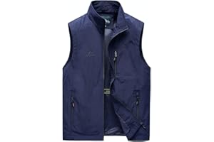 MeiLayM Herren Sommer Outdoor Weste Angelweste Leichte Ärmellose Weste mit Reißverschlusstaschen Lässig Funktionsweste Jagd Camping Fotografie Wandern Weste