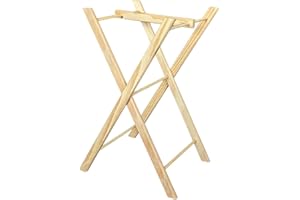 Greca Patas tijera para bandeja. Plegalbes. En madera de pino macizo natural. Se puede pintar. Medidas (ancho/fondo/alto): 39*32*62 cms