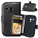 Produktbild Nancen Compatible with Handyhülle Galaxy S3 Mini / I8190 Lederhülle Style Acht Farbe Weich PU Flip Case Ledertasche/Schutz Etui, Karten Slot Foto Wallet Hülle
