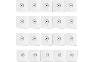 DAWOOWF 20 sztuk haczyków samoprzylepnych, wieszaki na obrazy bez gwoździ haczyki do obrazów ściennych przyklejanie obrazów bez gwoździ haczyk samoprzylepny do zawieszania zdjęć, obrazów, zegarków