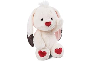 NICI- Hasen 25cm avec Motif de cœur sous Les Pieds – Lapins Peluches pour Filles, garçons et bébés – Jouets Animaux Tout Doux à câliner, Offrir et pour Jouer – Doudous, Blanc/Rouge, 47475, 25 cm