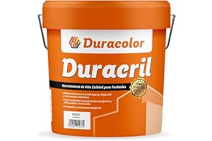 PD DURACOLOR Pintura Duracril Liso - Color Hueso - 4 Litros - Resistente a la Intemperie y a la Radiación Ultravioleta - Pintura Transpirable - Pigmentos Inorgánicos - Especial Para Fachadas - Duracolor