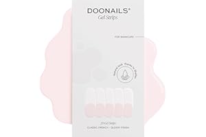 ‎DOONAILS Doonails – Gel Folien Classic French – 20 UV Gel Strips in 9 Größen mit Extra-Länge – Nagelfolien selbstklebend & UV härtend – Nagelaufkleber mit bis zu 14 Tagen Halt