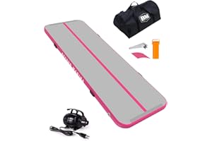 BEYOND MARINA Air Gymnastics Tumble Track 4 inches Thickness Inflatable Tumbling 10ft/13ft/16ft Air Mats for Home Use Training/Cheerleading/Yoga/Water with Electric Pump
