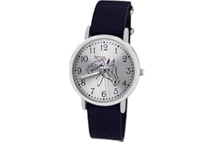 Pacific Time Kinder Armbanduhr Mädchen Jungen Kinderuhr Pferde Textil Armband