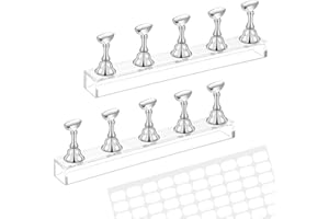 Piriuuo Nagel Stander, Acryl Nagelständer Nagelübungsständer Magnetische Nagelspitzen Halter Nagel Aufdrück Nagelständer Nagelspitze Maniküre Werkzeug Nägel Tipps Halter für Nagelspitzen, Silber