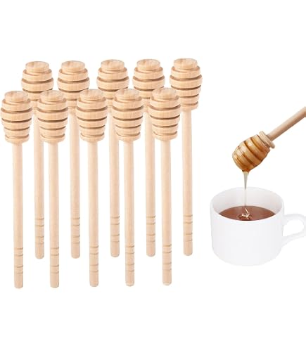 Lot De 4 Cuillères à Miel En Bois De 15 Cm - Jeffdad, Pour Thé, Miel, Café, Neuf
