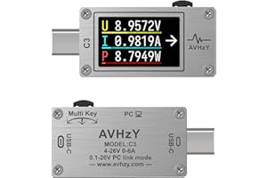 AVHZY Tester cyfrowy USB 3.1, multimetr, miernik napięcia DC 26 V 6 A PD 2.0/3.0 QC 2.0/3.0/3.0/4.0 pps wyzwalacz