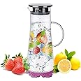 BOQO Caraffa in vetro 1.5L, Brocca con Coperchio, perfetta per acqua calda, latte, succhi di frutta, caffè, Trasparente