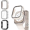 Commuter Apple Watch SE (2nd Gen)/SE/6/5/4 Screen Protector 40mm, [3 Pack] Hard PC Ultra-Thin Cover Built-in Tempered Glass Film for Apple Watch SE 2/SE/6/5/4 40mm, Black/Clear/Starlight
