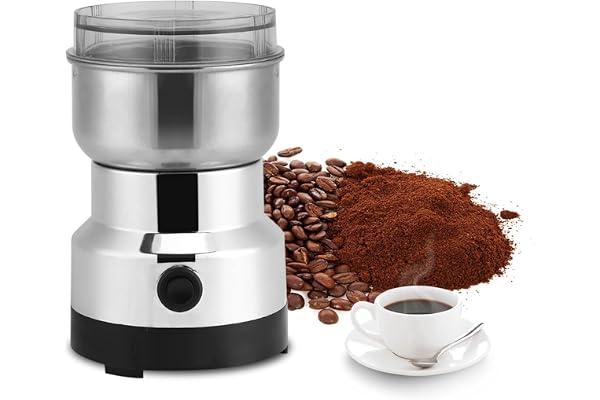 Greensen kaffekvarn Elektrisk kaffebönor Kaffekvarn och kryddkvarn av rostfritt stål, spannmål med rostfritt stålkniv, örtkvarn för pesto, kryddor, nötter, socker