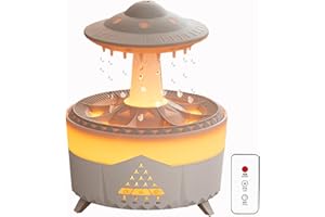 MIFXIN Rain Cloud Humidifier with 7 Color Night Light Cool UFO Style Micro Humidifier Aromatherapy Diffuser No Sound Oil Diffusers for Home Office Relax Mood (White)