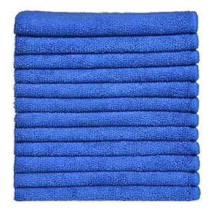 NIKAVI Lint Free Microfiber Cleaning Cloths Kitchen Cleaning Cloth Dish Cloth 30 cm X 70 cm (12 Pack Dark Blue)