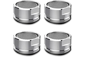ELEGANTTIN 4 Pcs Water Saver Spout Filter Mesh Tap Head Faucet Aerator Replacement Parts Insert Nozzle Kitchen Bathroom Shower Sink Basi 24mm Tool Regulator Flow Silver