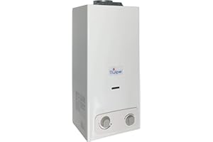 TTulpe B-6 P37 Eco - Calentador a gas propano/butano (1,5 V), color blanco, 6 litros