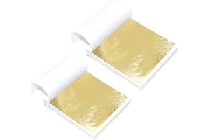 ACONDE Imitation Blattgold, Blattgold Blatt für Nailart, Malerei, Basteldekoration und DIY, 100 Stück, Golden, 8cm