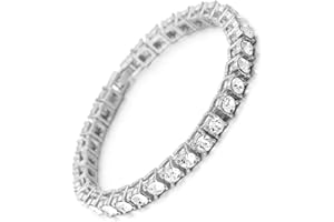 HALUKAKAH Cadena de Oro Hombres Iced Out,5.5MM/3MM Hombres Cadena Tenis Gargantilla Pulsera Collar en 18kt Chapado en Oro Real/Platino Plateado en Oro Blanco,Cz Completo Diamante,Regalo para él