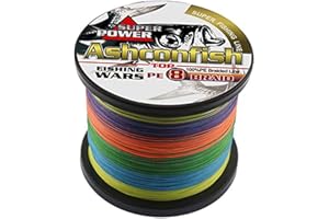 Ashconfish Braided Fishing Line-8 Strands Super Strong PE Fishing Wire-100M/300M/ 500M/1000M/1500M/2000M(109/328/547/1093/1640/2187Yards)- 6lb to 300lb Abrasion Resistant-Zero Stretch-Multiple Colors