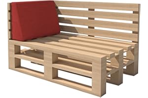 chilly pilley Palettenkissen Gartenkissen Palettenauflage Palettenpolster Indoor Outdoor Waschbar Abnehmbar Sitzkissen Rückenkissen (Seitenkissen 60x40x10/20, Rot)
