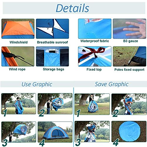 Amazon Offer MW Mall India Picnic Camping Portable Waterproof Tent for 6 Person/Camping Dome Tents